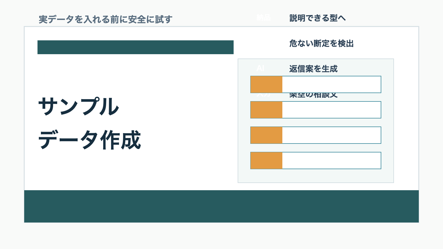 AIエージェント副業初心者が実データ投入前にサンプルデータで安全に試す流れを示すアイキャッチ